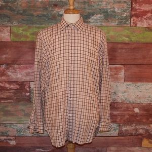 SULKA French Cuff Pink Brown Checks Shirt Sz 16.5